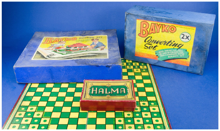 Appraisal: Boxes of Bayo Building Block Halma Board Game