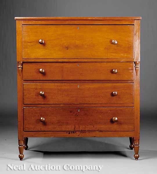 Appraisal: An American Late Federal Cherrywood Chest of Drawers c Kentucky