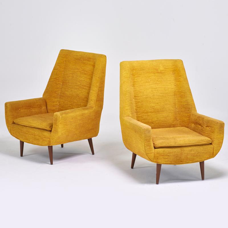 Appraisal: STYLE OF ADRIAN PEARSALL Pair of lounge chairs USA s