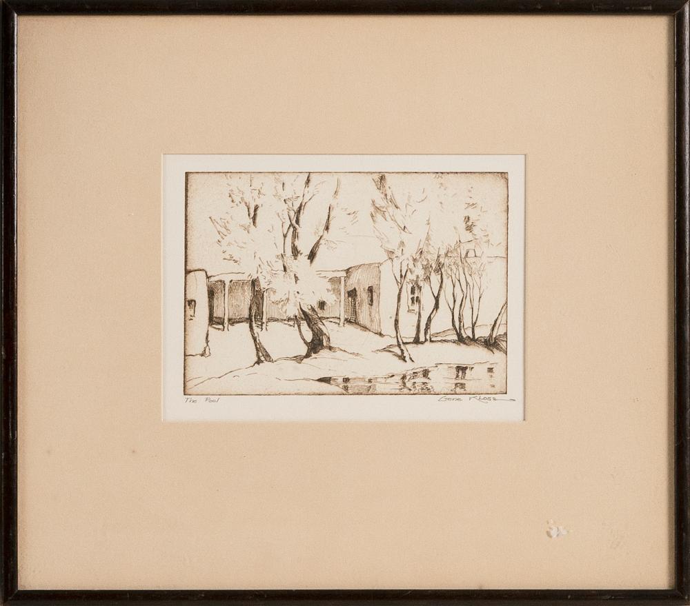 Appraisal: GENE KLOSS NEW MEXICO CALIFORNIA - THE POOL ETCHING ON