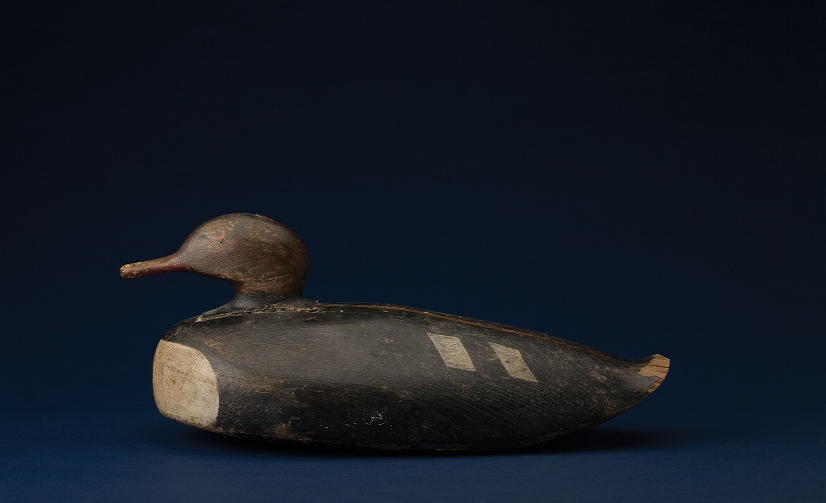 Appraisal: CARVED AND PAINTED RED-BREASTED MERGANSER HEN DECOY BY SAMUEL TOOTHACRE