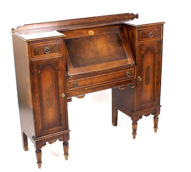 Appraisal: Federal Drop Front Secretary Desk With Burl For your consideration