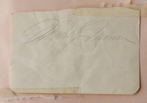 Appraisal: A Marilyn Monroe autograph A small piece of yellow paper