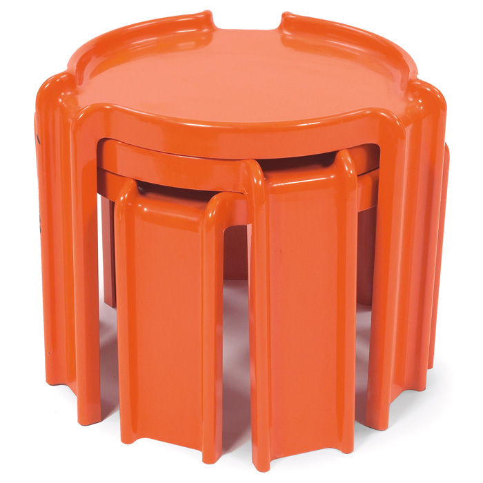 Appraisal: Giotto Stoppino stacking stools tables three by Kartell c molded