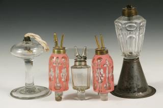 Appraisal: PCS EARLY GLASS LIGHTING Collection of Early th c Glass