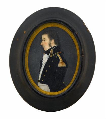 Appraisal: Anglo-American School th century miniature portrait of a naval officer