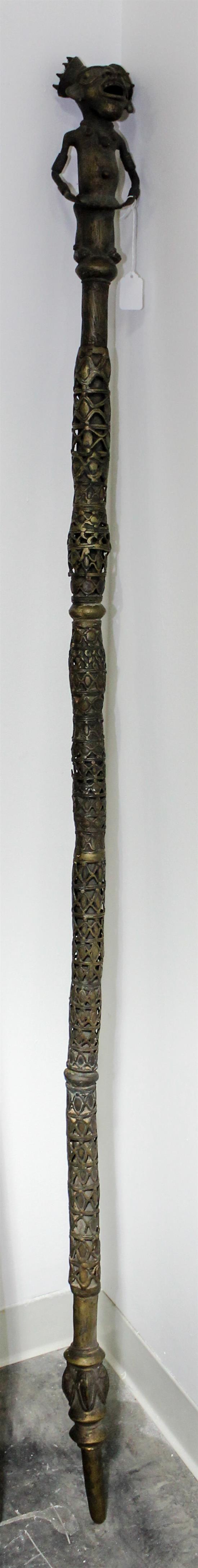 Appraisal: Sale Lot A Benin Style Bronze Staff mid to late