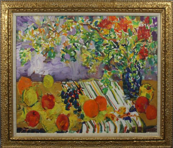 Appraisal: Mary Rogers still life with fruit o c x x