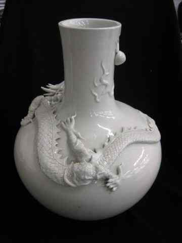 Appraisal: Oriental Porcelain Vase dragon ball raised decor on celadon ''