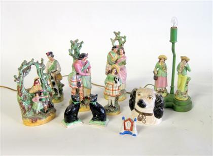 Appraisal: Group of Staffordshire porcelain figures th th century