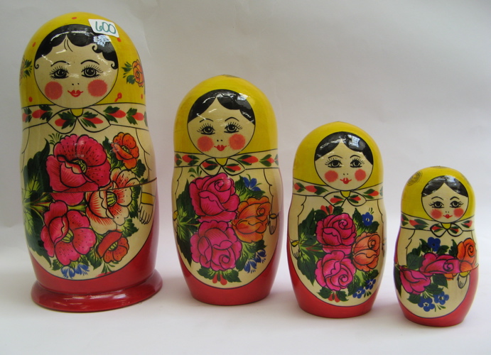 Appraisal: SET OF EIGHT RUSSIAN WOOD NESTING DOLLS The learning toy