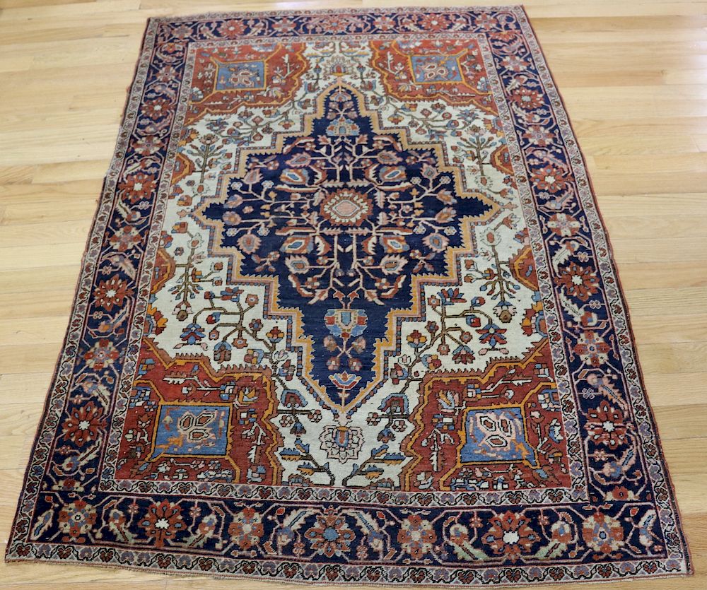 Appraisal: Antique And Finely Hand Woven Area Carpet Nice pattern and