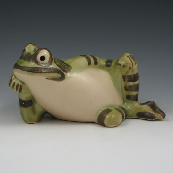 Appraisal: Brush McCoy reclining frog planter Unmarked Mint long by tall