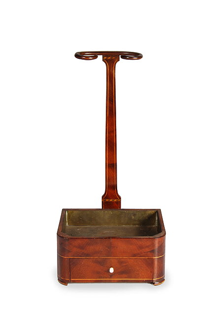 Appraisal: A LATE GEORGIAN MAHOGANY CHURCH WARDEN PIPE STAND with boxwood