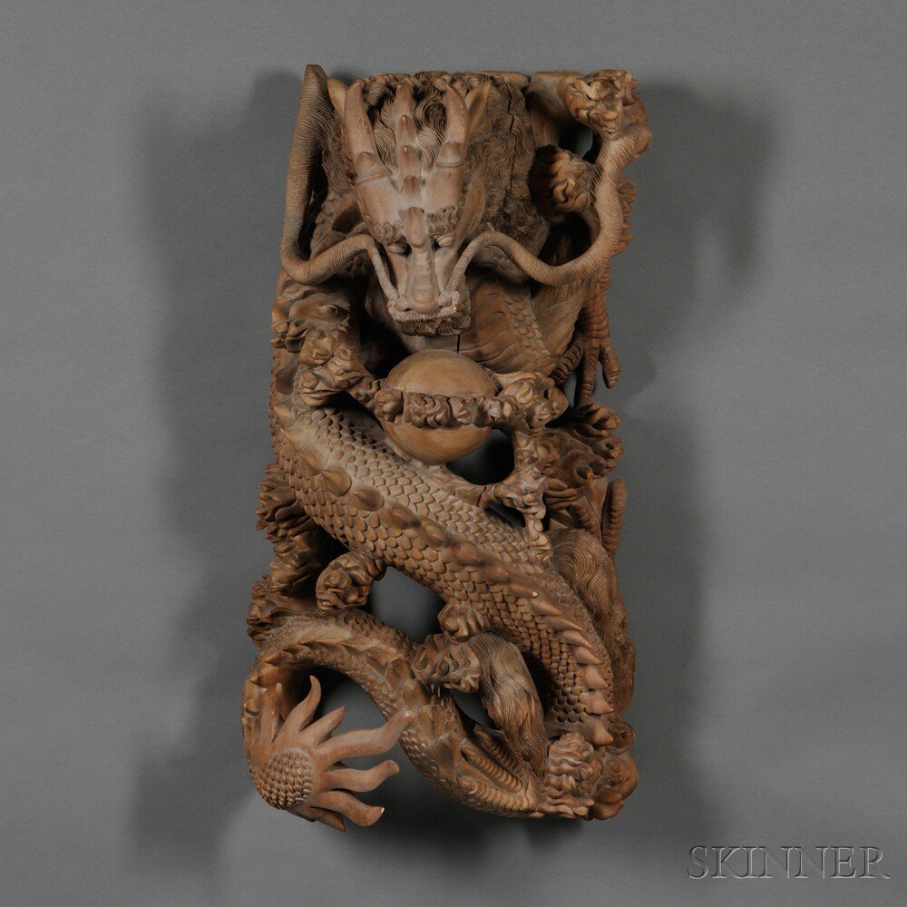 Appraisal: Architectural Carved Wood Element China in the form of a