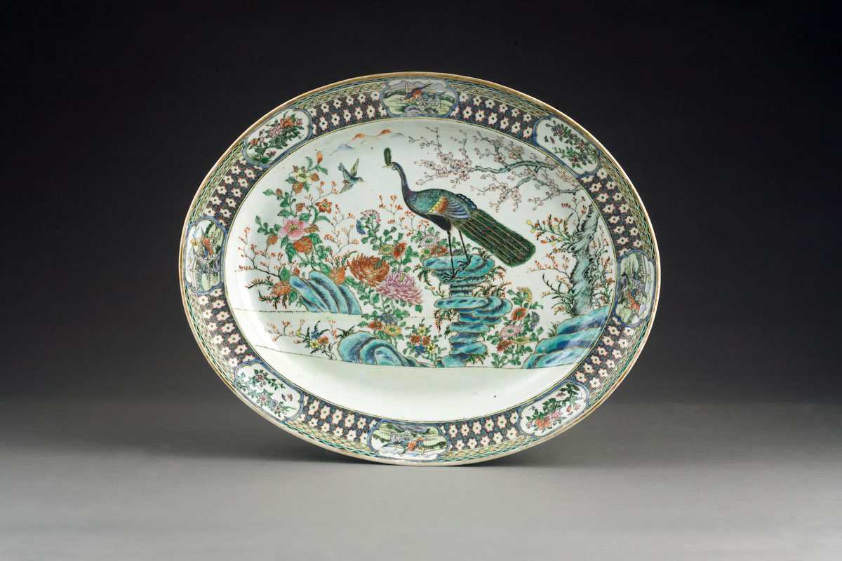 Appraisal: CHINESE EXPORT PORCELAIN FAMILLE ROSE OVAL PLATTER EIGHTEENTH CENTURY Enameled