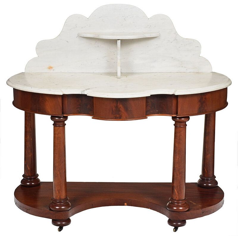 Appraisal: Classical Mahogany Marble Top Table th century table or washstand