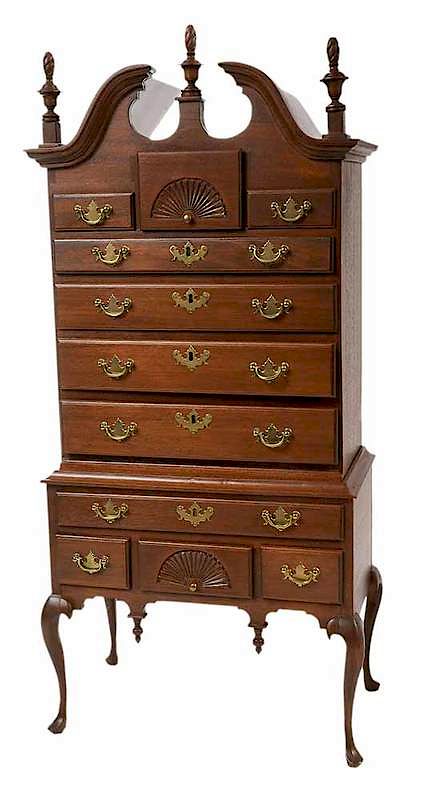 Appraisal: Dollhouse Highboy by Fred T Laughon American th century drawers