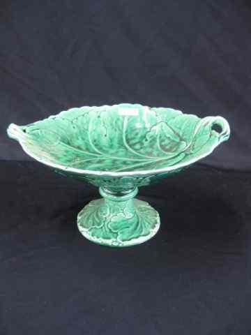 Appraisal: Wedgwood Majolica Centerpiece Compote leaf decor '' diameter '' tall