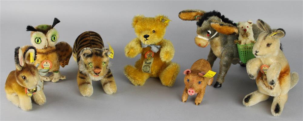 Appraisal: COLLECTION OF VINTAGE SMALL STEIFF ANIMALS TOGETHER WITH A SIMILAR