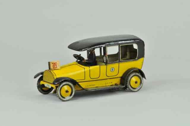 Appraisal: LEHMANN TAXI CAB Germany c 's lithographed tin yellow body