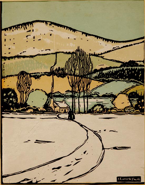 Appraisal: Charles William Smith Virginia - LONG ROAD HOME color woodcut