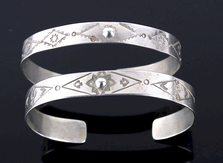 Appraisal: Navajo Fred Harvey Sterling Silver Bracelets For your consideration is