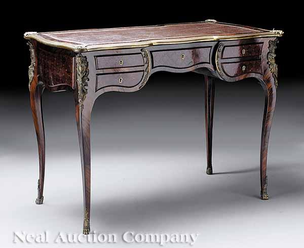 Appraisal: An Antique Louis XVI-Style Kingwood and Parquetry Bronze-Mounted Bureau Plat