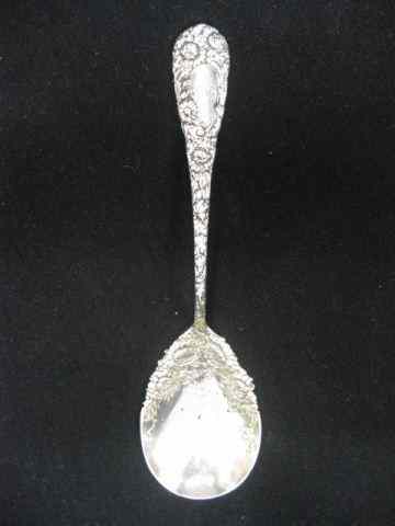 Appraisal: Durgin ''Chrysanthemum'' Sterling Berry Spoon circa '' excellent monogram ''M''