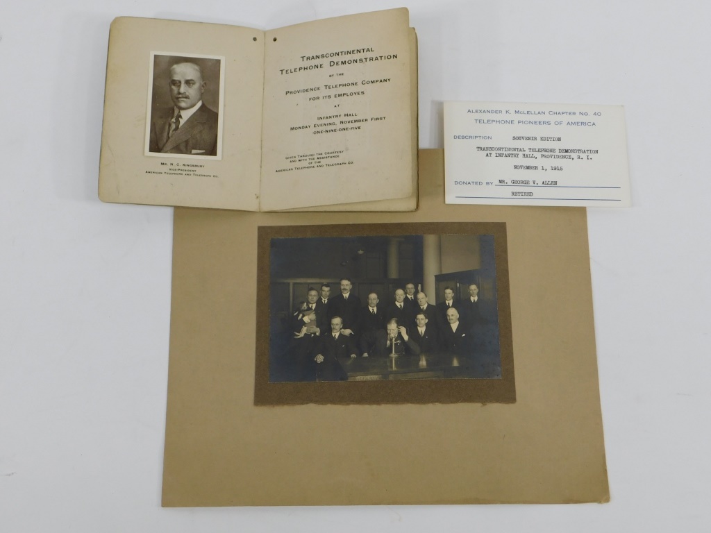 Appraisal: C TRANSCONTINENTAL TELEPHONE DEMO PHOTOGRAPH United States Dated Photograph and