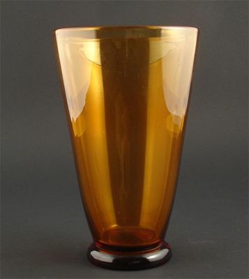 Appraisal: A Stevens Williams Brierley Hill amber glass vase designed by