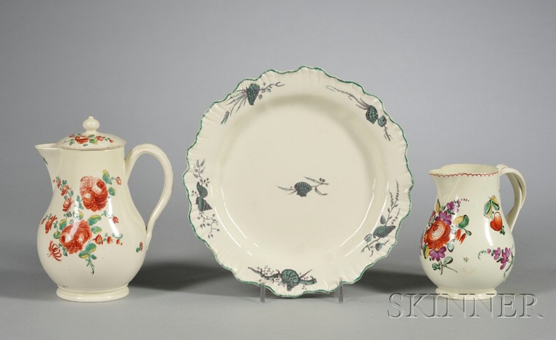 Appraisal: Three Wedgwood Queen's Ware Items England late th century each