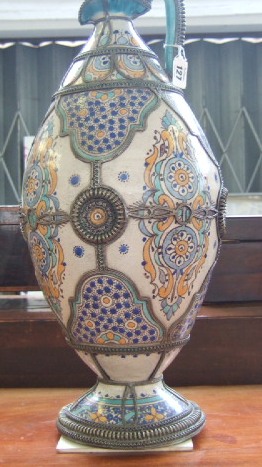 Appraisal: A Spanish Faience style ewer th century decorated with geometric