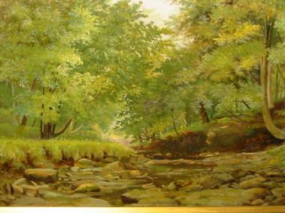 Appraisal: GEORGE DEAN OYSTON A Woodland Stream signed and dated x