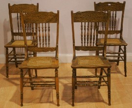 Appraisal: A set of four early th century pine and caned