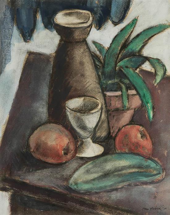 Appraisal: Max Weber American - Still Life of Fruit Vase and