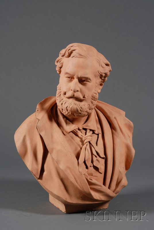 Appraisal: Large Terracotta Portrait Bust of Sir John Lumley England c