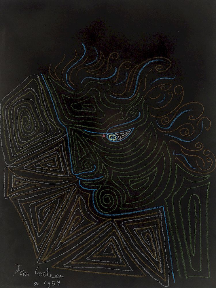 Appraisal: JEAN COCTEAU FRENCH - JEAN COCTEAU FRENCH - Orpheus pastel