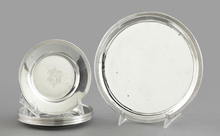 Appraisal: Nine-Piece Group of Sterling Silver Plates consisting of a set