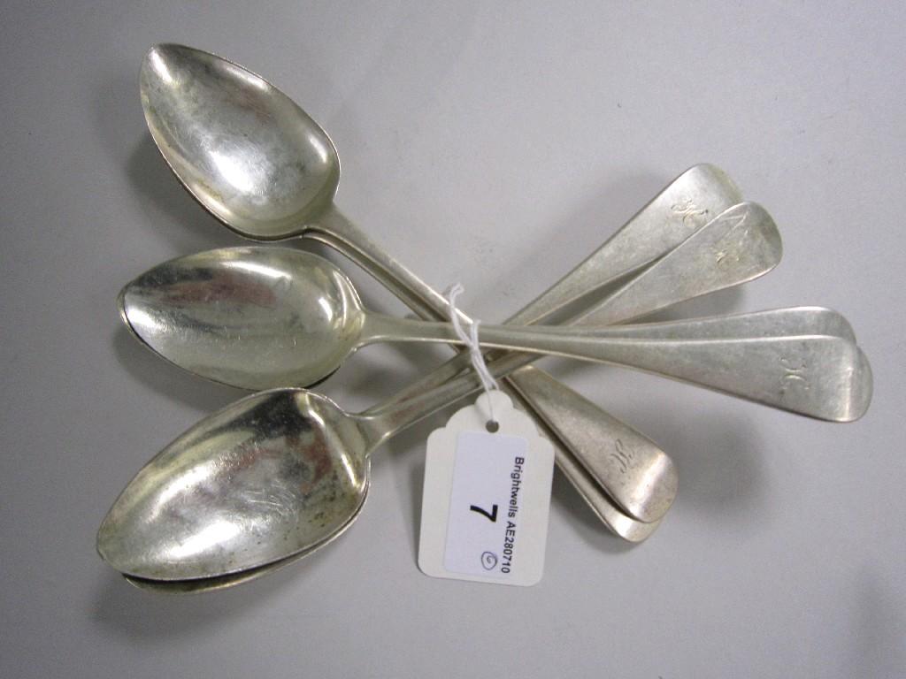 Appraisal: Six Victorian Dessert Spoons old english pattern engraved initial Glasgow