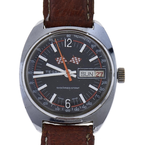 Appraisal: A Tegrov gentleman's wristwatch with black white and orange dial