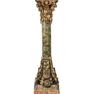 Appraisal: A Continental Onyx Marble and Gilt Bronze Pedestal Late th