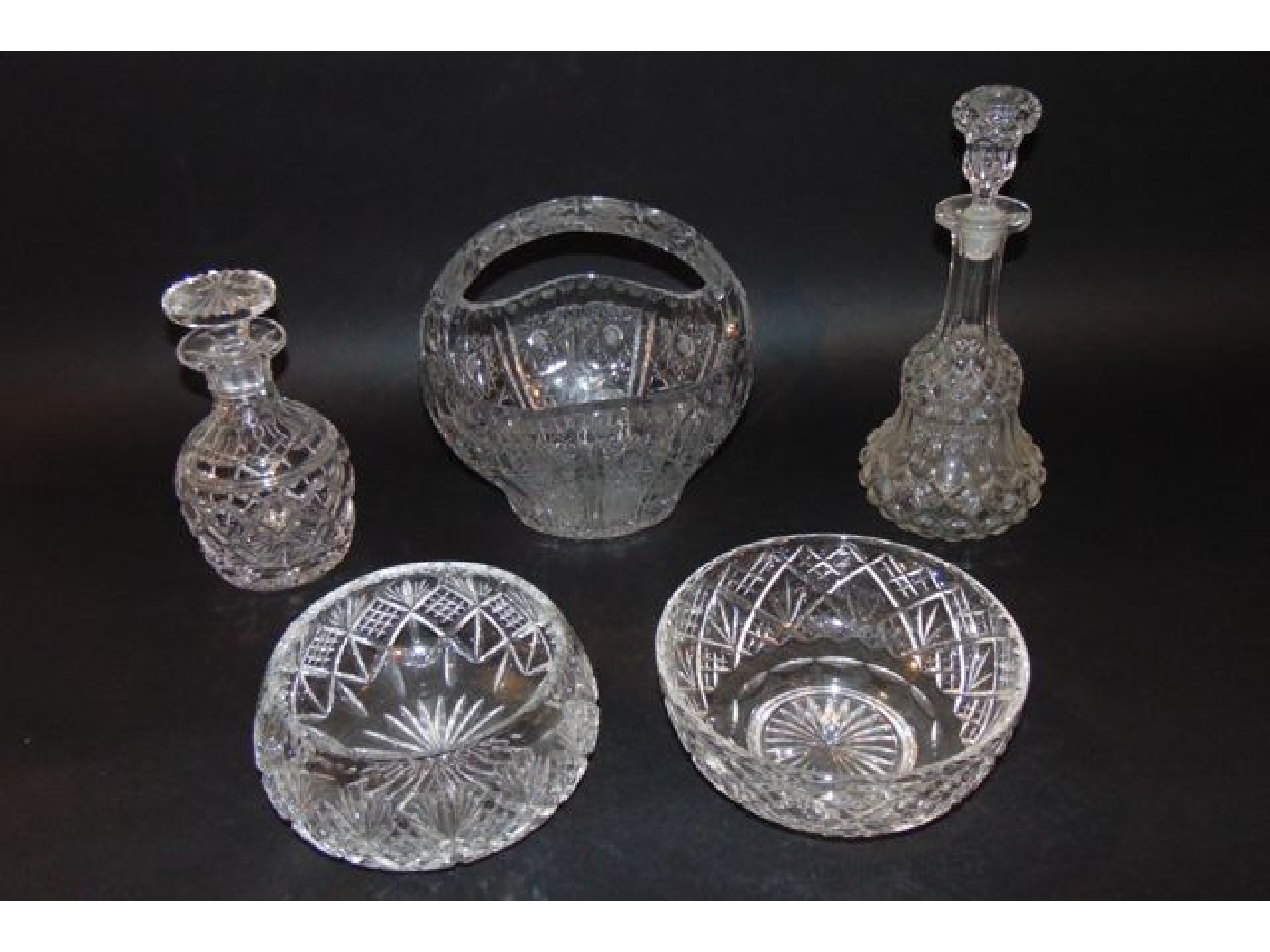 Appraisal: A Stuart cut glass decanter a substantial clear cut glass