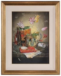 Appraisal: Vladimir Stroozer Russian th st century Still Life with Books