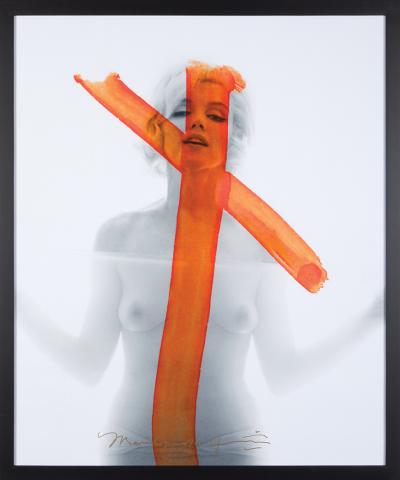 Appraisal: STERN BERT - Large format Marilyn Monroe behind crucifix from