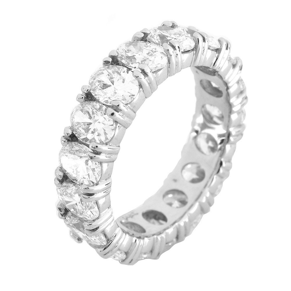 Appraisal: Oval Cut Diamond and Platinum Eternity Band Approx Carat Oval