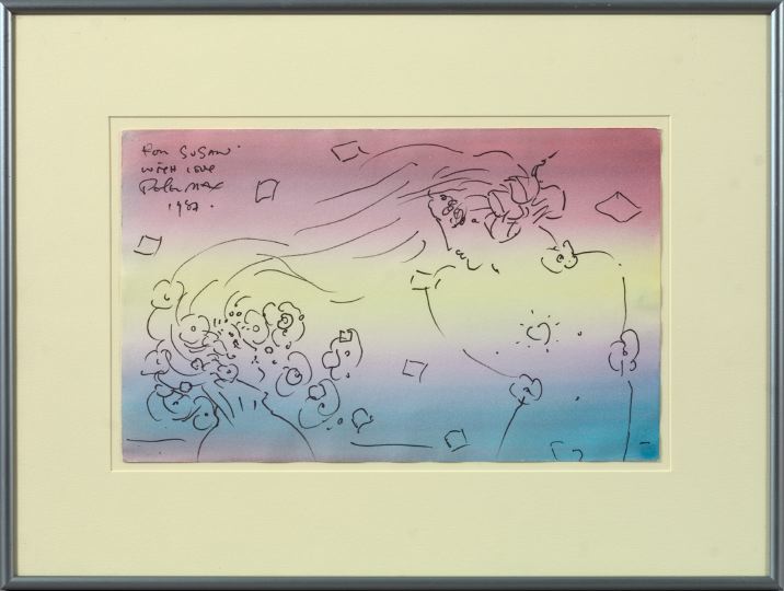 Appraisal: Peter Max American b Flower Child ink and watercolor on