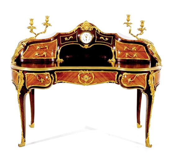 Appraisal: Louis XV style kingwood satine and bronze-mounted bureau rognan attributed