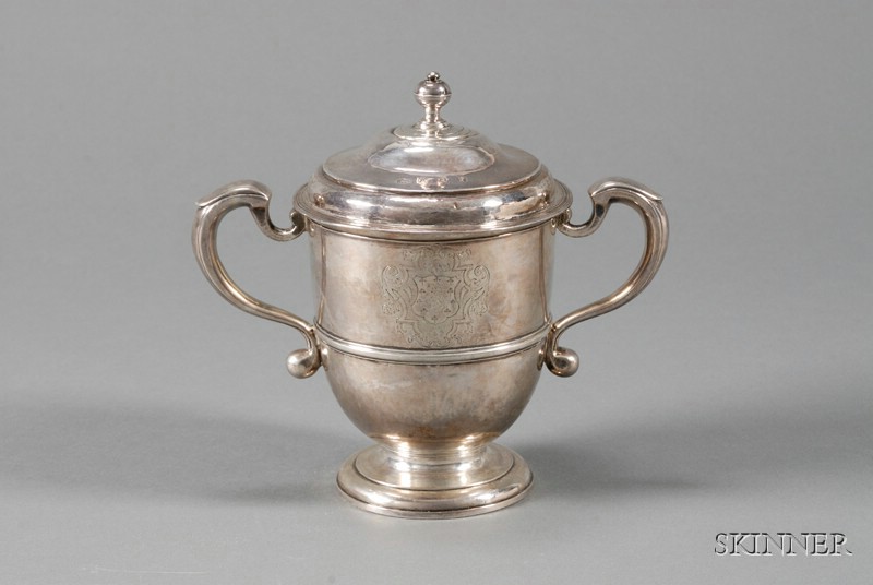 Appraisal: George I Silver Caudle Cup London maker's mark IS likely