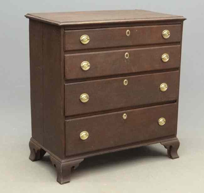 Appraisal: th c Shenandoah Valley Chippendale chest of drawers in old